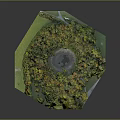 Natural Forest Landscape Model Featuring Circular Clearing Colorful Trees And Green Grass