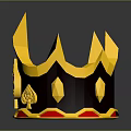 Golden Spiked Crown With Ornate Spade Design And Red Accents