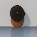 Black And Brown Hinged Door With Round Knob On White Wall And Gray Floor