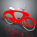Stylish Red Bicycle With White Seat And Front Basket Modern Design