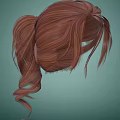Fashionable Hat On Brown Hair Ponytail With Light Green Background