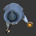 Wizard Fantasy Character In Robe Pointed Hat With Long Beard Holding Pumpkin Head Staff