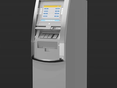 Public Self Service Kiosk Facility With Touch Screen And Keypad Interface 3d model