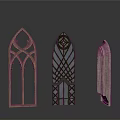 Decorative Gothic Style Window Frames For Home Decor With Various Designs 3d model