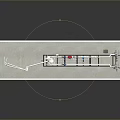 3D Model of Industrial Machinery Platform Featuring Mechanical Framework Pipes And Colored Components