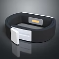 Stylish Smart Watch With Black Strap And White Digital Display Feature 3d model