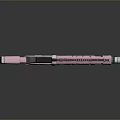 Futuristic Pink And Silver Gun With Blue Tech Details And Sleek Design