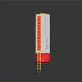 Red Fire Truck With Yellow Ladder And Blue Emergency Lights