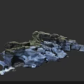 Natural Microtopography With Irregular Rock Formations Moss And Textured Surfaces