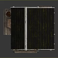 Rustic Wooden Log Cabin With Black Roof Green Railings Porch Brown Door And Wooden Barrels