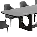 Gogolov tutorial marble office table and chair combination 3d model