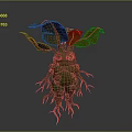 Green Fantasy Game Movie Character With Leaf Head And Root Stems Body Design