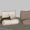 Caterpillar Lazy Sofa Single Sofa Blanket 3d model