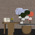 modern hotel lobby end view platform floral combination ccd 3d model
