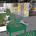 Modern Public Office Area With Cubicles Sofas Green Plants Tables And Windows