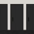 Modern Black Interior Doors With Different Panel Designs And Sleek Black Handles 3d model