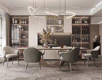 Light Luxury Restaurant 3d model