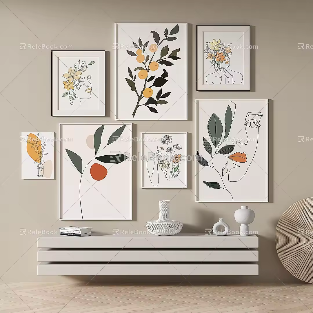 Simple abstract decorative painting 3d model