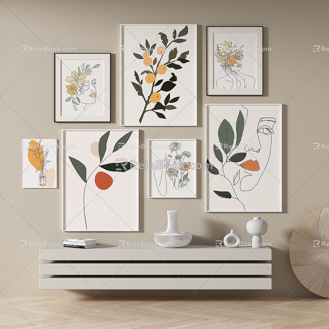 Simple abstract decorative painting 3d model