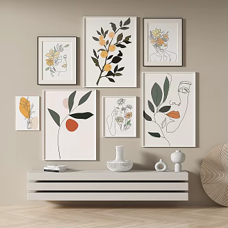 Simple abstract decorative painting 3d model
