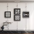 Modern Interior With Black White Geometric Wall Art And Vase With Branches