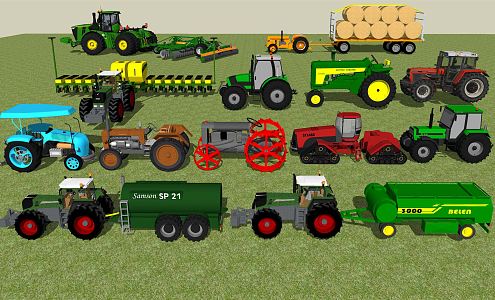 Modern Agricultural Machinery Agricultural Machinery Equipment Tractor Harvester 3d model