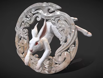 Jade rabbit jade animal 3d model