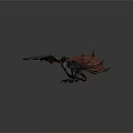Game Movie Dragon Character With Red Wings Black Scaled Body And Sharp Spikes Claws