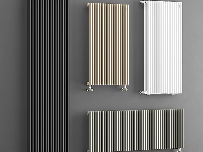 Wall Mounted Radiators In Various Colors And Styles 3d model