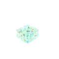 Elegant Decorative Translucent Cube With Light Blue Hue And Colorful Internal Patterns