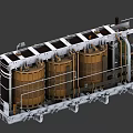 220KV class oil-immersed power transformer 220KV transformer medium and high voltage transformation and distribution tap-changer substation virtual reality 3d model