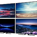 High Quality Computer Monitor Displaying Four Stunning Nature Scenic Wallpapers