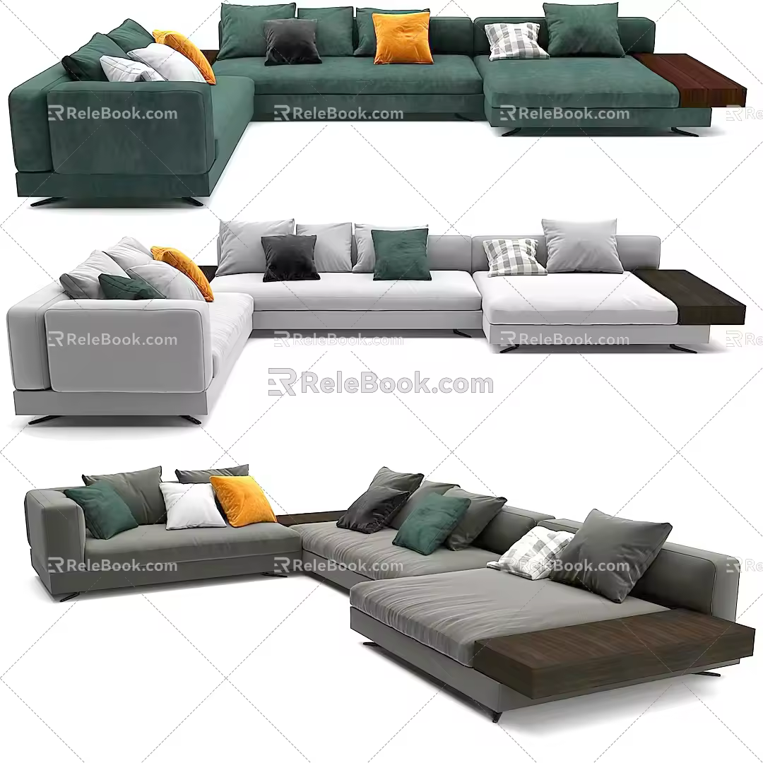 Corner Sofa Multi-person Sofa Fabric Multi-person Sofa Corner Sofa Minotti 3d model