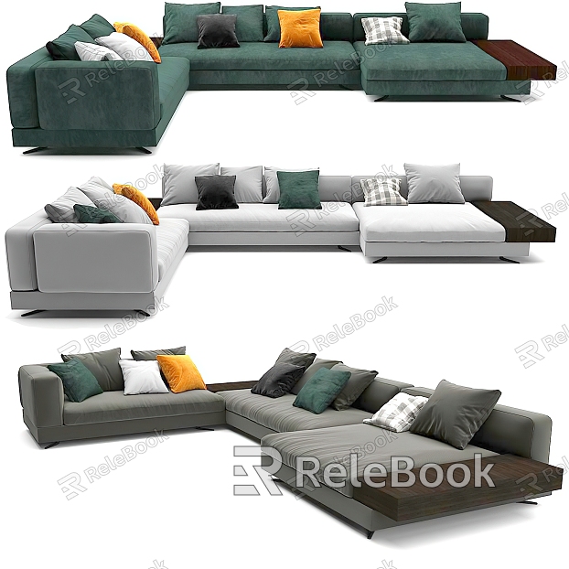 Corner Sofa Multi-person Sofa Fabric Multi-person Sofa Corner Sofa Minotti model