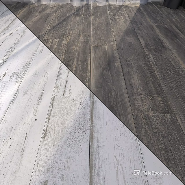 Stylish Two Tone Black And White Wooden Flooring Design For Interior Spaces 3d model 