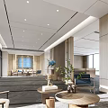 Spacious Hotel Lobby With Modern Design Wooden Walls Sofas Coffee Tables And Natural Light