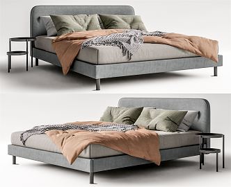 Modern Double Bed 3d model