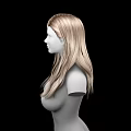 Detailed 3D Female Game Movie Character With Long Blonde Hair Bust