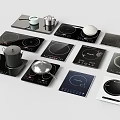 Assorted Induction Cooktops In Various Styles With Cooking Pots And Pans