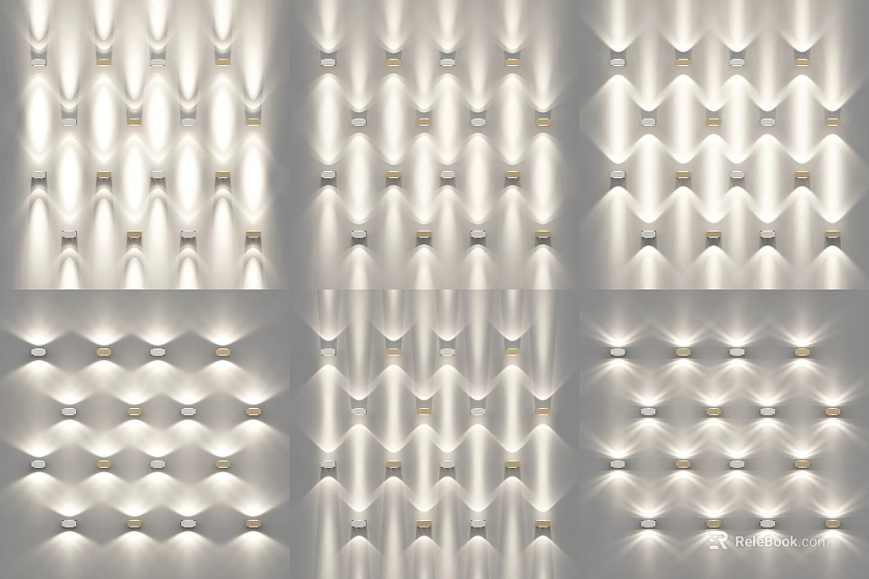 Modern Wall Lamps With Various Geometric Patterns And Warm Illumination For Interior Decorative Use 3d model 
