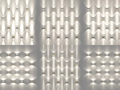 Modern Wall Lamps With Various Geometric Patterns And Warm Illumination For Interior Decorative Use 3d model