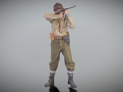 Modern man French guerrilla gun soldier model