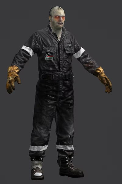 Game Movie Character In Black Jumpsuit With White Stripes And Gold Gloves 3d model Game Movie Character In Black Jumpsuit With White Stripes And Gold Gloves 3d model