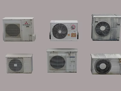 Various Air Conditioner Fans With Different Outdoor Unit Designs And Functional Features 3d model