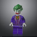 Lego Joker Minifigure With Green Hair Purple Outfit And Chain Details