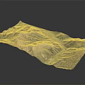 3D Mountainous Terrain Model Featuring Undulating Valleys And Various Colors