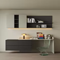 Modern desk bookcase 3d model