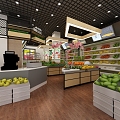 Modern supermarket fruit shop 3d model