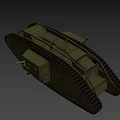 Vintage Military Tank With Heavy Tracks And Metal Armor Structure