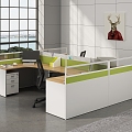 Open Office Area Desk Workstation Staff Office with Bed Workstation Financial Office Office Staff Office Screen Workstation Screen 3d model